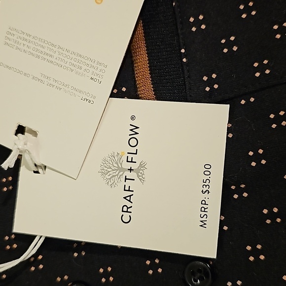 NWT Craft + Flow Men's 3 Button Black/Brown short sleeved shirt 2XL - Picture 8 of 13